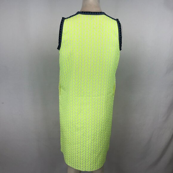 J. CREW - WOMEN'S SIZE 0- YELLOW NEON  SLEEVELESS V NECK PULLOVER DRESS - Picture 3 of 5